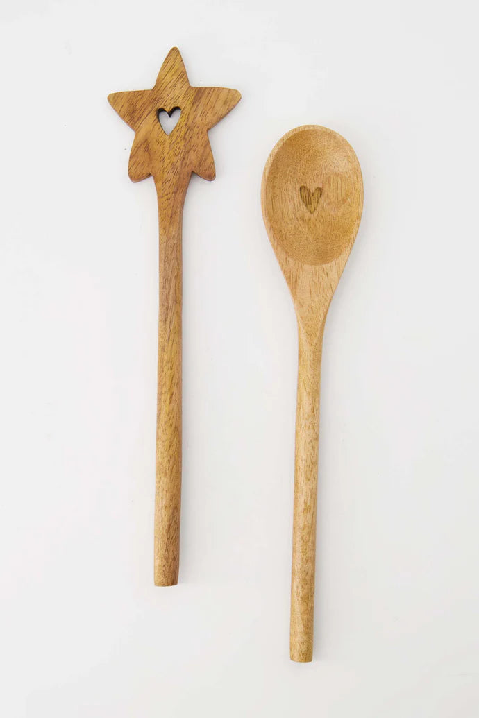 lepel hout hartje naturel