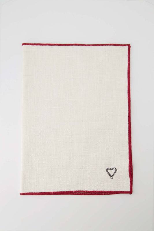 placemat hart off white/rood