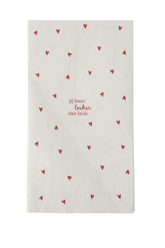 Servetten jij bent leuker dan leuk 11x20cm