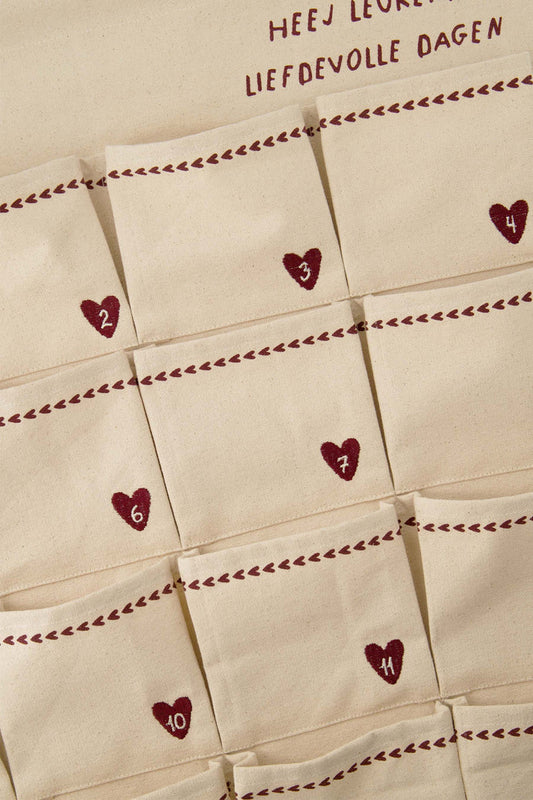 adventkalender fijne dagen wit/rood