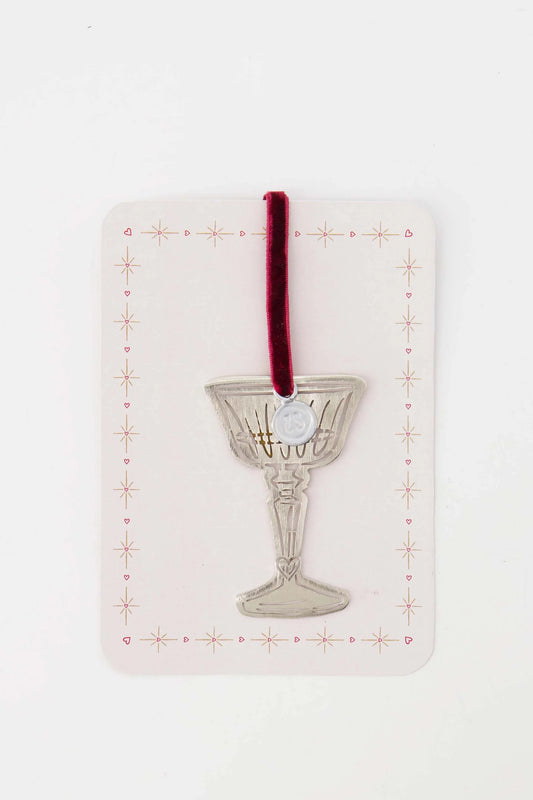 kersthanger metaal glas zilver