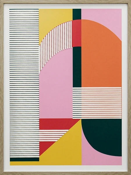 Schilderij abstract kleurrijk met relief 45x60x2,2cm