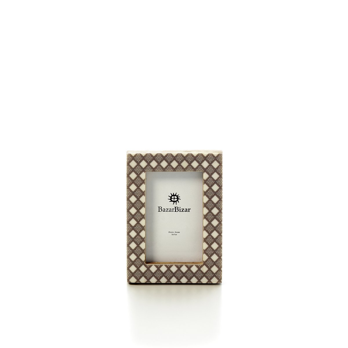 Het diamantgeslepen frame - witbruin - 5x7