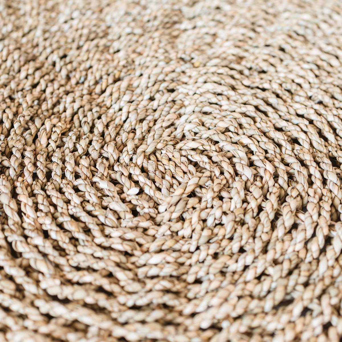 Zeegrasvloerkleed rond 100/120 cm – vloerkleed in bohostijl – rond vloerkleed naturel – handgeweven beige natuurvloerkleed (2 maten) LOKA