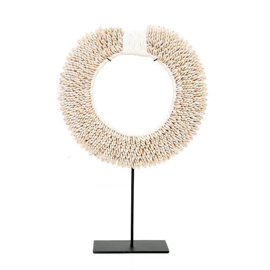 De Papua Shell Disc op standaard - Wit - M