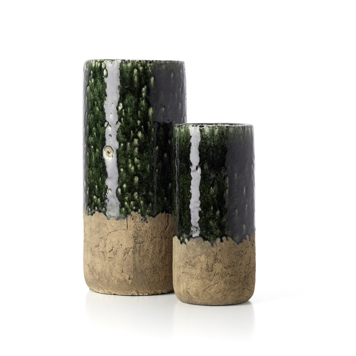 De Moss Cilindervaas - Betongroen - M