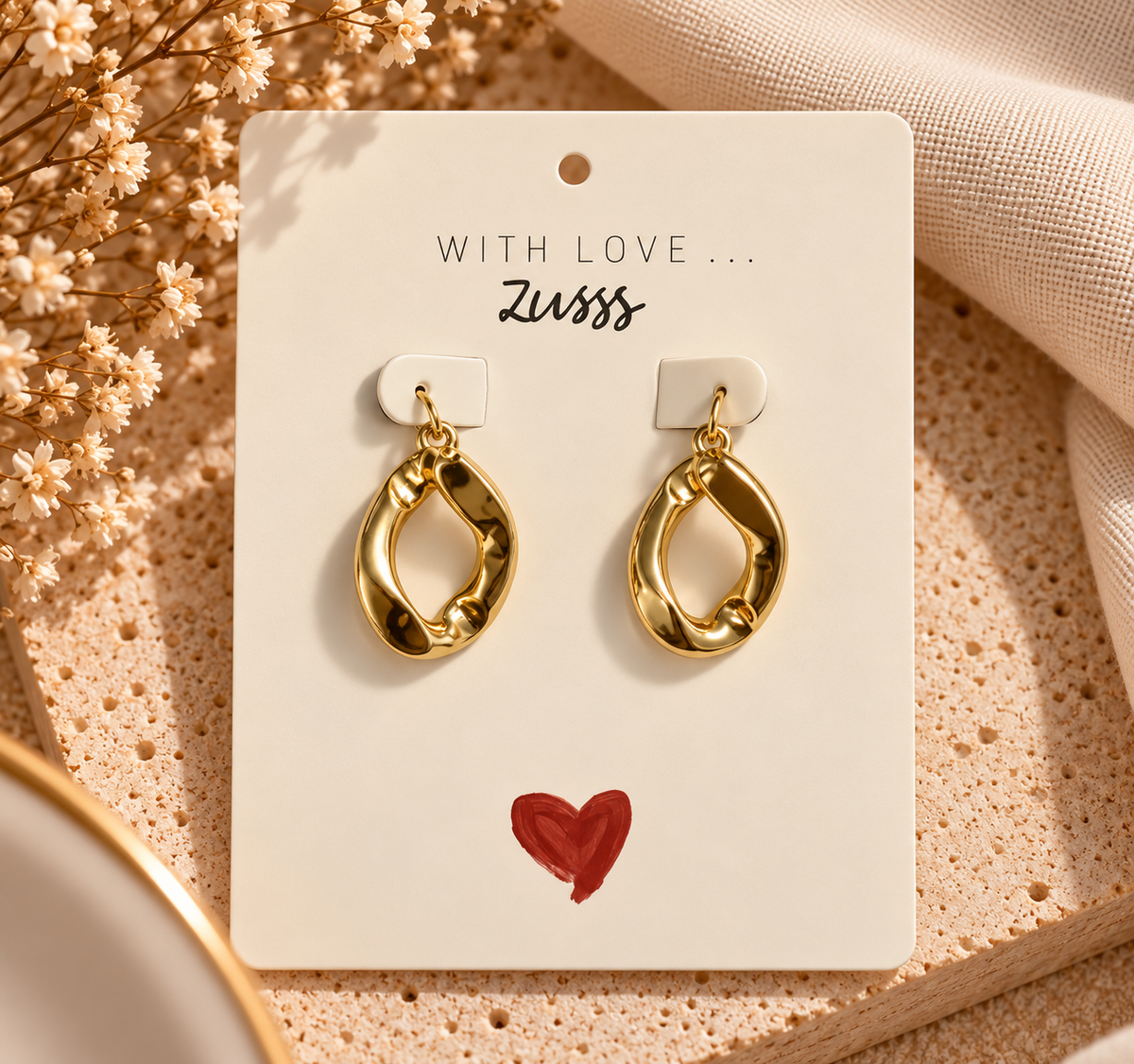 Zusss oorringen met een twist SST goud