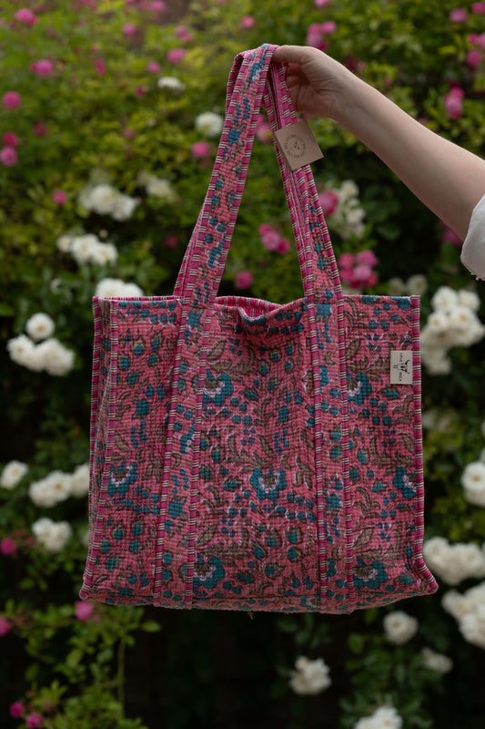 Blockprint shoulder bag pink
