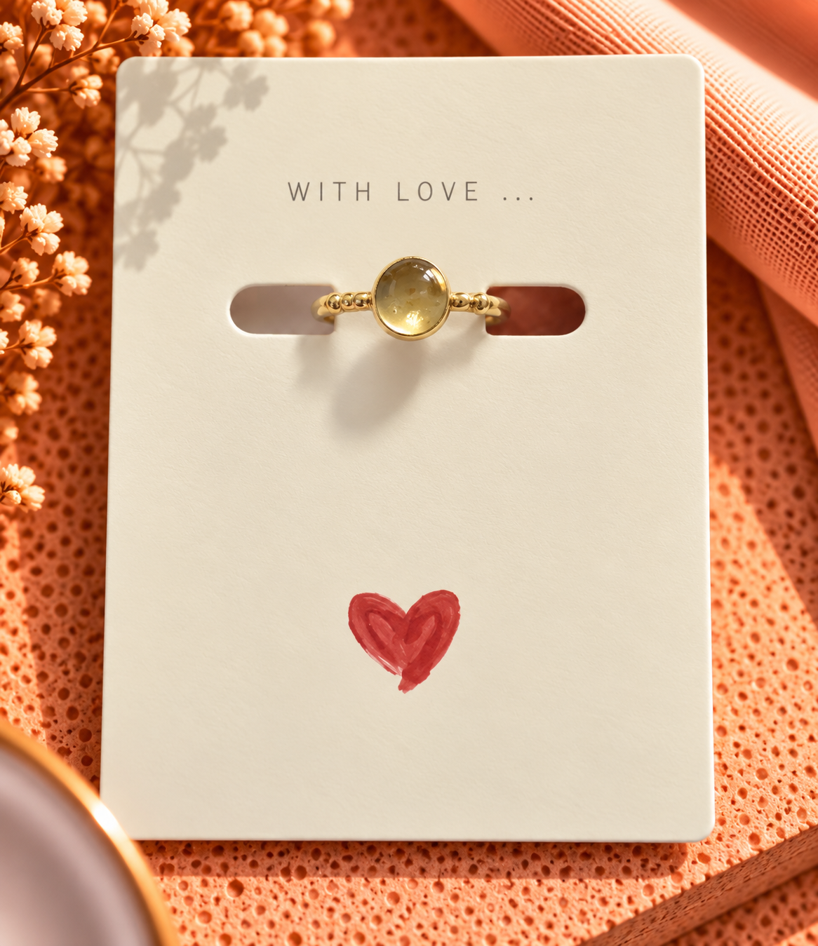 Ring met steen verstelbaar crispy light mint