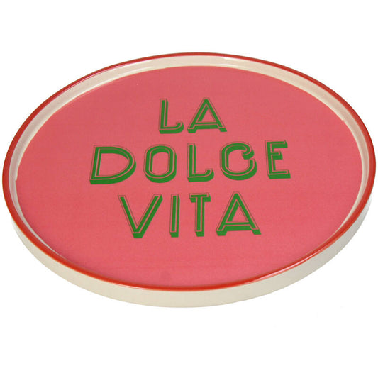 Bord La Dolce Vita Stoneware Roze 25.5x25.5x1.5cm