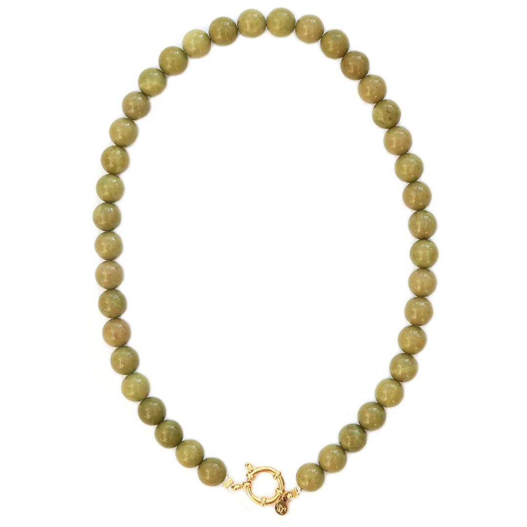 Ketting bubble stone olive