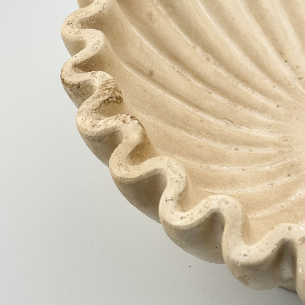 Aardewerk tray ribbel beige