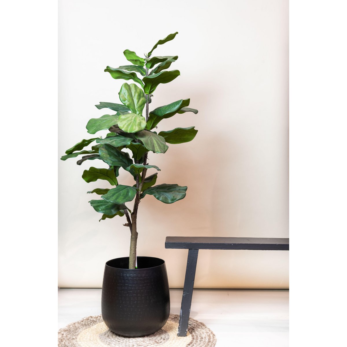 Kunstplant - Ficus Lyrata - Tabaksplant - 120 cm