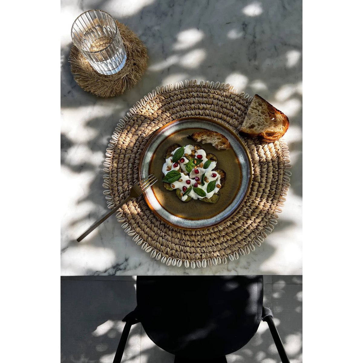 De Raffia Schelp Placemat - Natuurlijk