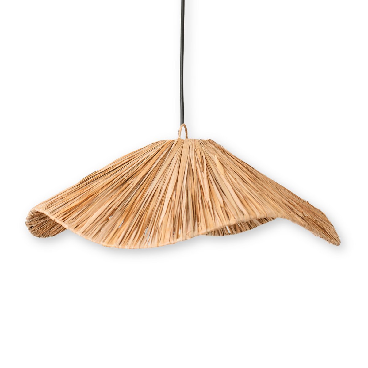 Boho lampenkap – grote raffia plafondlamp – natuurlijke hanglamp – handgemaakte plafondlamp gemaakt van raffia TAMPAH (Ø 53 cm)