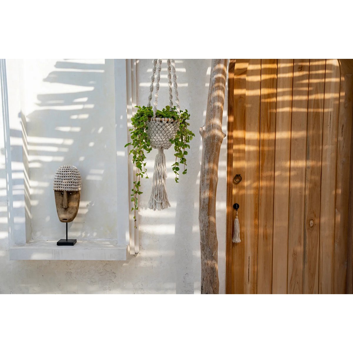 The Cowrie Mask on Stand - Medium