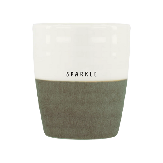koffiemok sparkle wit/donkergroen