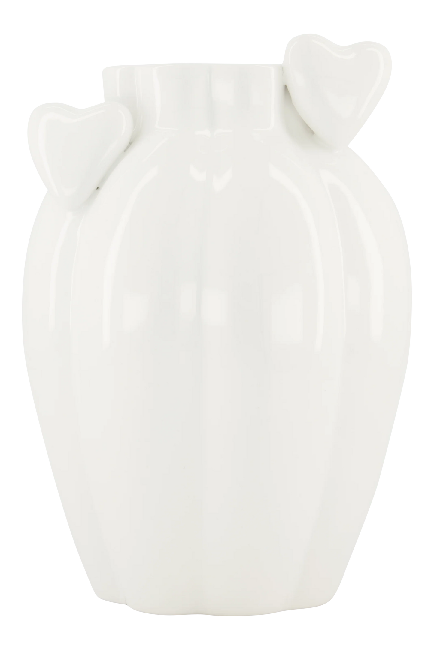 Vaas keramiek hartjes wit