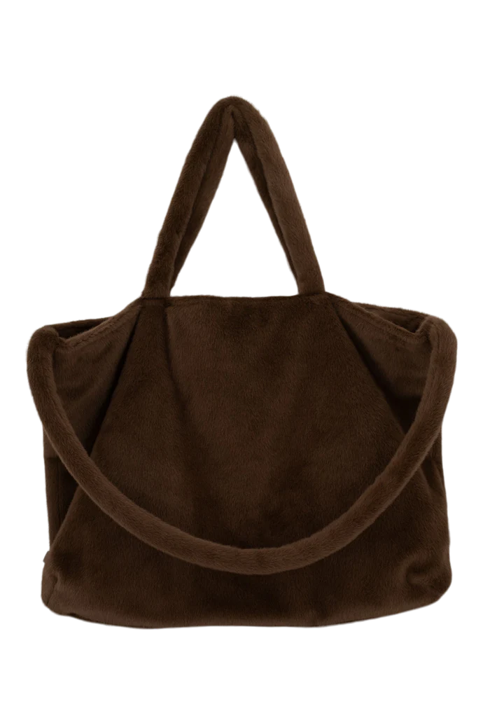 shopper van faux fur chocoladebruin